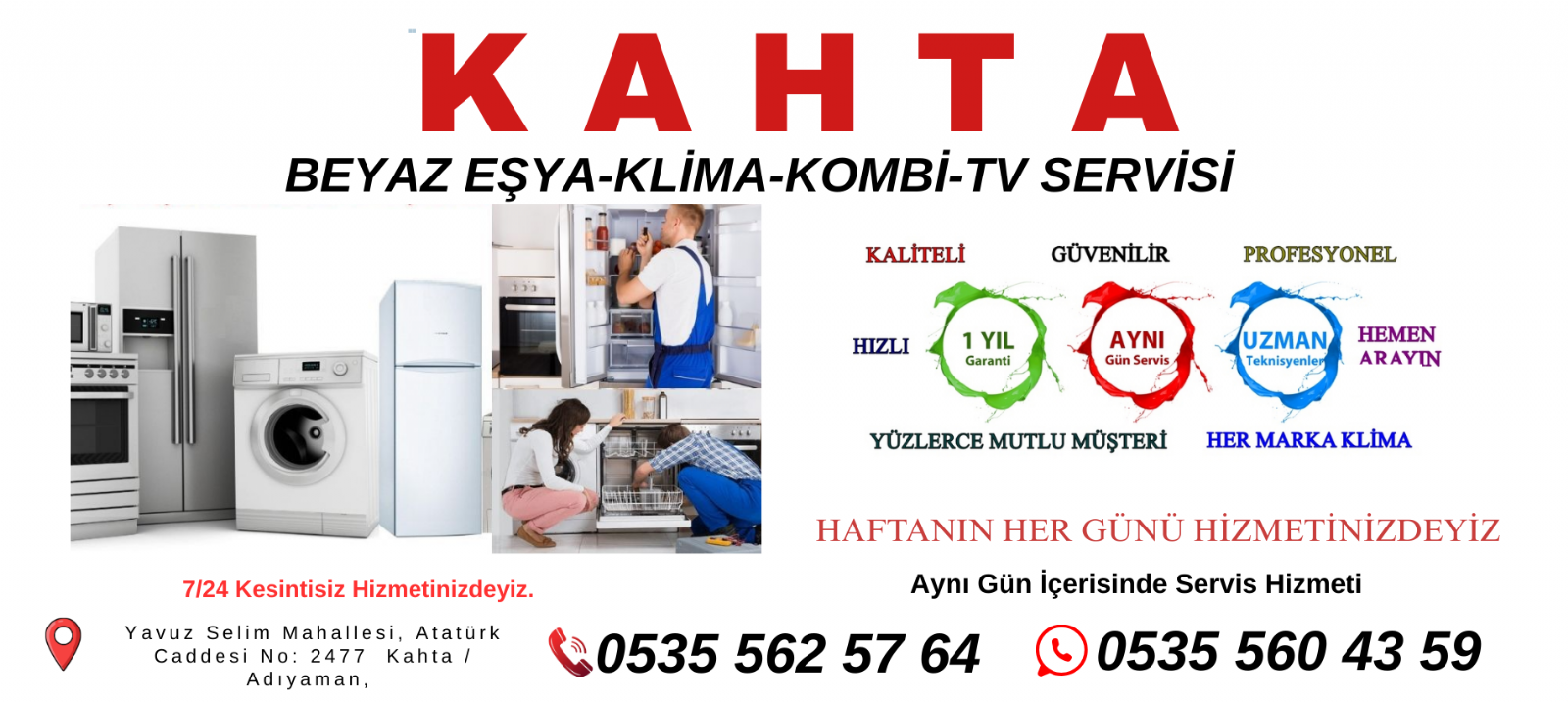 Kahta Beyaz Eşya Servisi